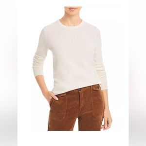 C by Bloomingdales ivory crewneck cashmere sweater XS